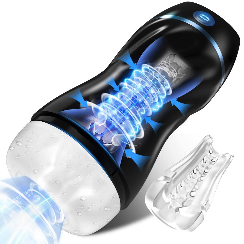 Automatic Sucking Male Masturbators Upgraded 7 Vibration & Suction Hands Free Pocket Pussy Male Stroker Toy for Men