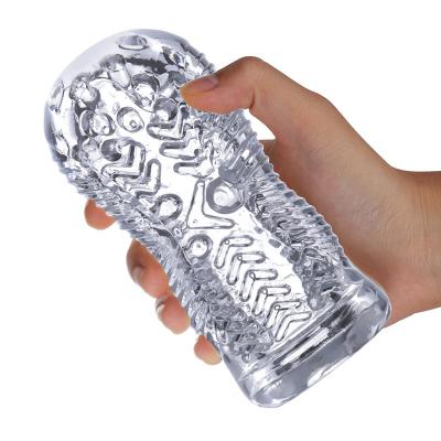 High Quality Multi Colors Hand Held Transparent Clear Masturbation Cup Sex Tool for Men Masturbator
