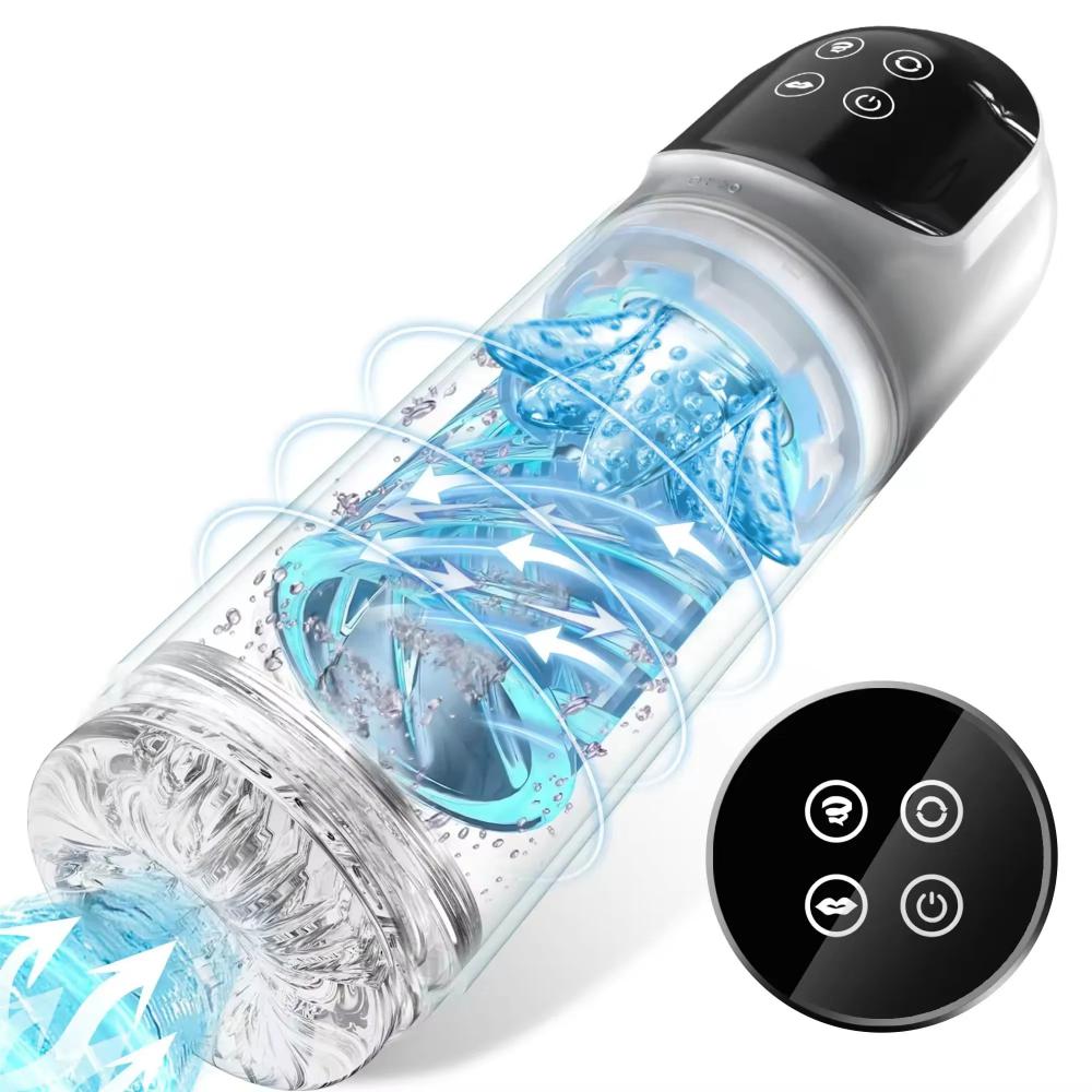 IPX7 Fully Waterproof  LCD Display Sucking Rotating Thrusting Automatic Male Masturbator Cup Auto Man Stroke Machines for Men