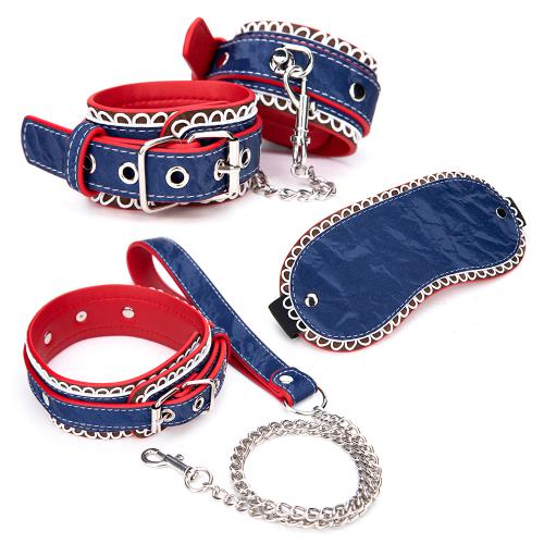 OEM   3PCS Bondage Kits PU Leather Restraint Set Fetish BDSM Gear Erotic Role Play Sex Toys for Couples SM Adult Cosplay Games