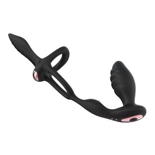 OEM  Adult Sex Toy Men's Thickened Penis Locking Sperm Ring Vibrator Couple Shared Remote Control Anus Plug
