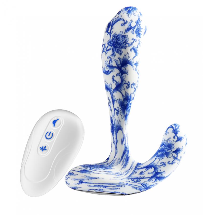 OEM  Blue and White Porcelain Backyard Prostate Massager Female G Vibrator Masturbation Adult Sex Toys