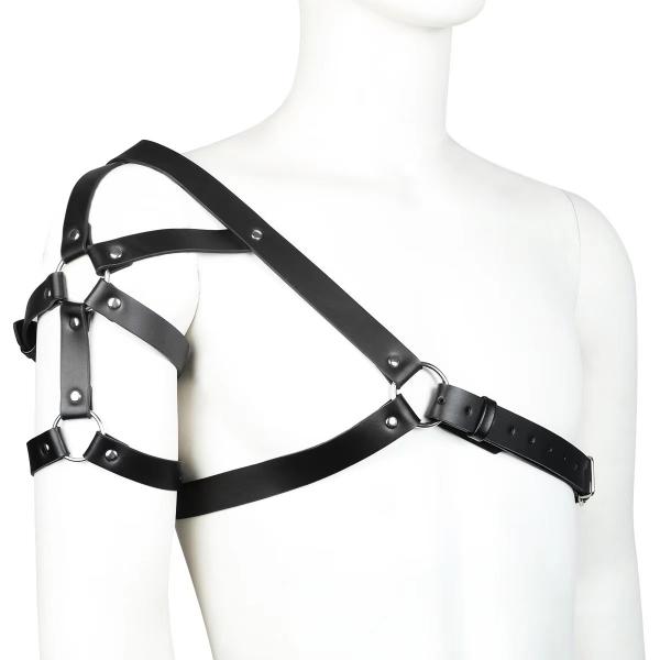 OEM  Chest Harness Leather Men Sex Lingerie PU Leather Bondage Restraints for Man Sex Bondage Gear Cosplay Handcuff
