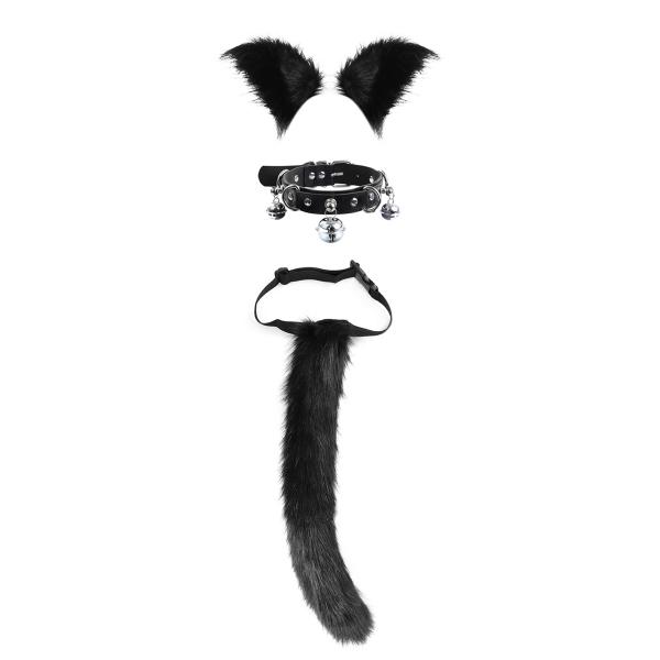 OEM   Cosplay Bondage Gear Sexy Fox Tail Plush Ears Bell Neck Collar with Fox Features for Personalized Halloween Party Outfits