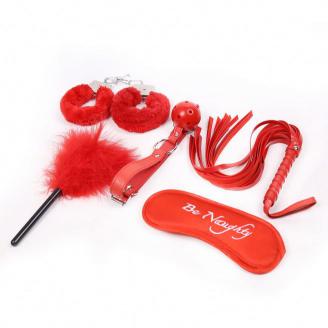 OEM  Fancy Red Leather Bdsm Bondage 4pcs Fetish Sm Games Tool Flirting Sex Life
