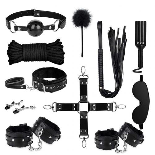 OEM   Netphi 11-Piece BDSM Leather Bondage Set Sex Toy Restraint Kits for Adult Women and Couples