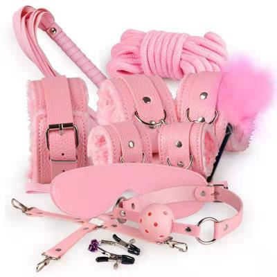 OEM Popular 10PCS Fetish Kits Bed Restraints Bondage Plush PU Sexy Flirting Alternative Toys Tied BDSM Bondage Set