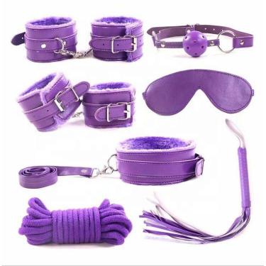 OEM  Popular 7 Pcs Set Erotic ToysSex Bondage Leather Strap Kit Slave Game Bdsm Fetish Plush Bondage Sex Toy