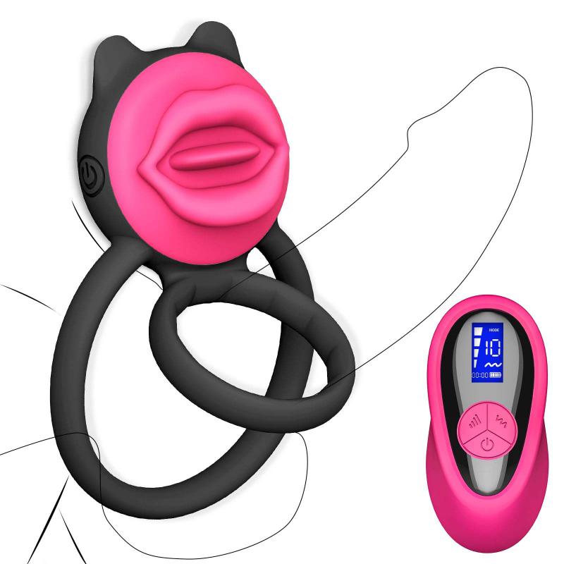 OEM  Remote Control Vibrating Cock Ring Couple Sex Toy Sex Novelties Tongue Clitoral Stimulator Vibrator