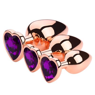 OEM  Rose Gold Heart-shaped Metal Anale Plug Sex Toys Anal Butt Plug for Man and Woman Adult Factory Wholesale