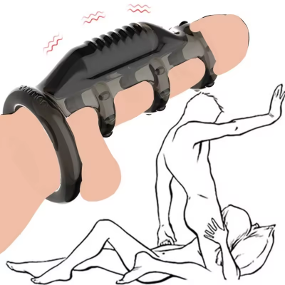 OEM Sex Toys Male Ejaculation DelayJuguetes Sexuales Silicone Condom Cock Rings Vibrating Sleeve Condom for Men