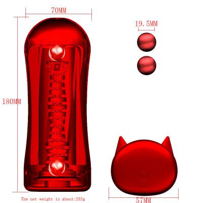 OEM  Wireless Blasting Aircraft Cup Crystal Double Vibrate Vibrator Ball for Male Masturbator