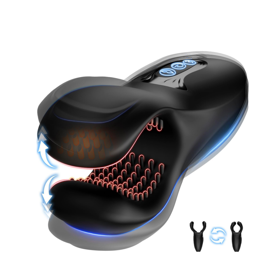 Portable Male Vibrator Sex Trainer Toy With 10 Double Head Bite Vibration Men
