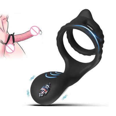 Sex Products Silicone Double Ring Locking Fine Ring Delay Lasting Couples Sharing Delay Ring for Men