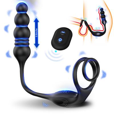 Wireless Remote Control 9 Vibrating Modes 3 in 1 Prostate Testicles Stimulator Male g Spot Vibrator Prostate Massager