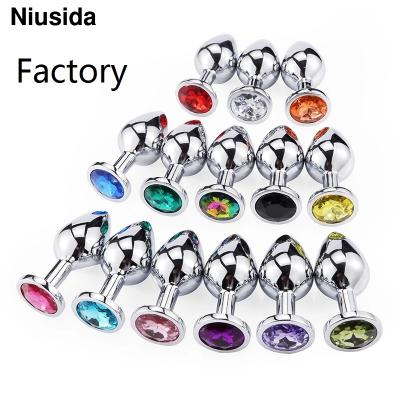  Factory Wholesale Hot Sale Metal Anal Plug With Jewel Cheap Anal Sex Toys Dilator Multi Size Crystal Butt Plug for Women