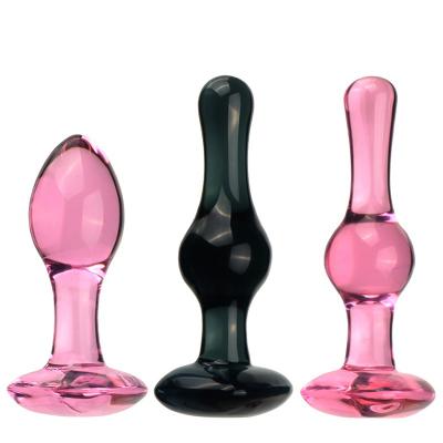  Healing Crystals Butt Plug Stones Glass pink Heart Glass Butt Anal Plug