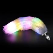  LED Light Luminous Faux fox Tail Glowing Anal Toy Massager Anal Plug Tail fox Toys for Woman Beginners