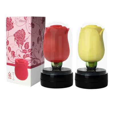  Rechargeable Silicone Rose Clitoral Sucking Tongue Lick Clit Stimulator Suction Rose Vibrator Sex Toys for Woman