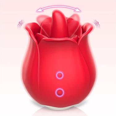  Tongue Licking Rose Toy for Women Pleasure with 9 Licking & 9 Vibration Modes