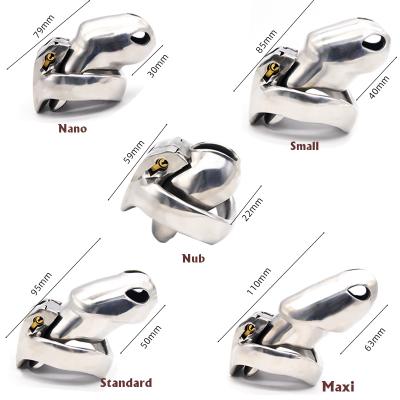 2021 New Metal HT-V4 Male Chastity Device Stainless Steel Cock Cage Penis Ring Bondage Belt Fetish Adult Sex Toys_