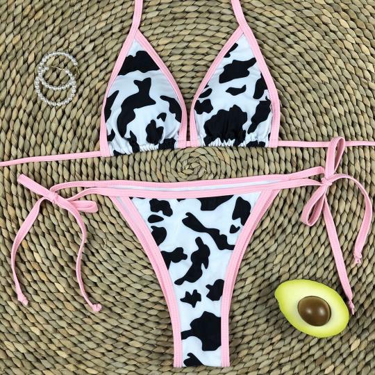 2023 Sexy Lace up Thong Bikini Set Women Swimwear Bandage Push up Padded Swimsuit Summer Beach Bathing Suit Bikini Swimwear