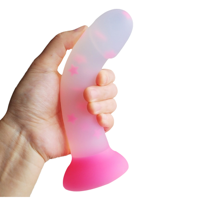 Cute Star Dildo Night Glowing Anal Plug Love-Jelly Noctilucent Light Dildo Vaginal G-spot Anorectal Prostate Massage Masturbator