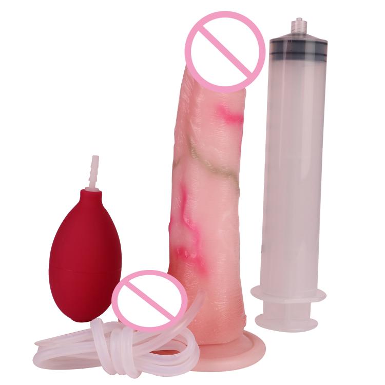 Dildo Squirt Adult Sex Toy, Squirting Dildo Ejaculating Dildo Butt Plug Anal Douche with Big Enema Bulb, Anal Dildo HSuction Cup