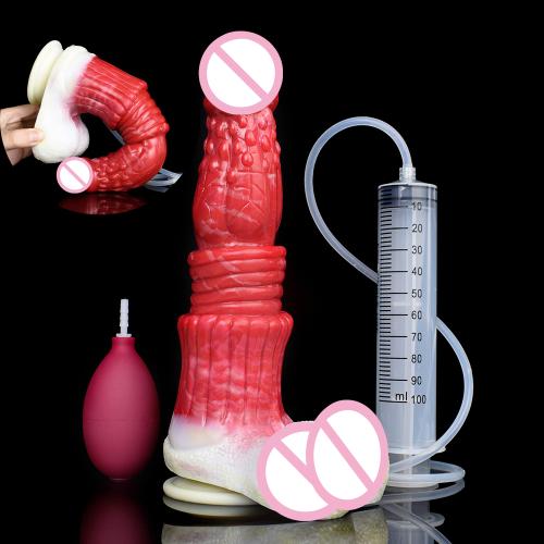 Drop Shipping Long Squirting Dildo with Suction Cup Silicone Dragon Thrusting Dildo Anal Plug Adult Toys for Men Gay and Women