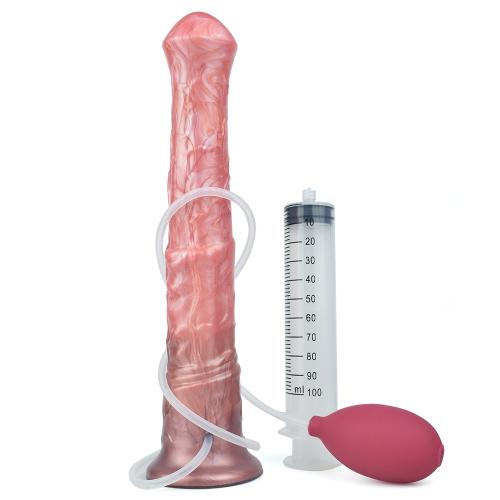 Ejaculation Horse Dildo With Suction Cup Spray Liquid Squirting Penis Silicone Multi Color Anal Sex Toys for Men Women