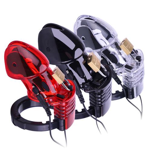 Electric Shock Cock Cage Sex Ball Stretcher BDSM Timer Lock Chastity Belt Electro Stimulation SM Male Delay Ejaculation Tool