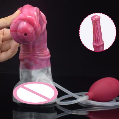 FAAK Large Ejaculation Horse Dildo With Sucker Raw Meat Gory Color Spray Liquid Function Squirting Penis Sex Toys for Women Men