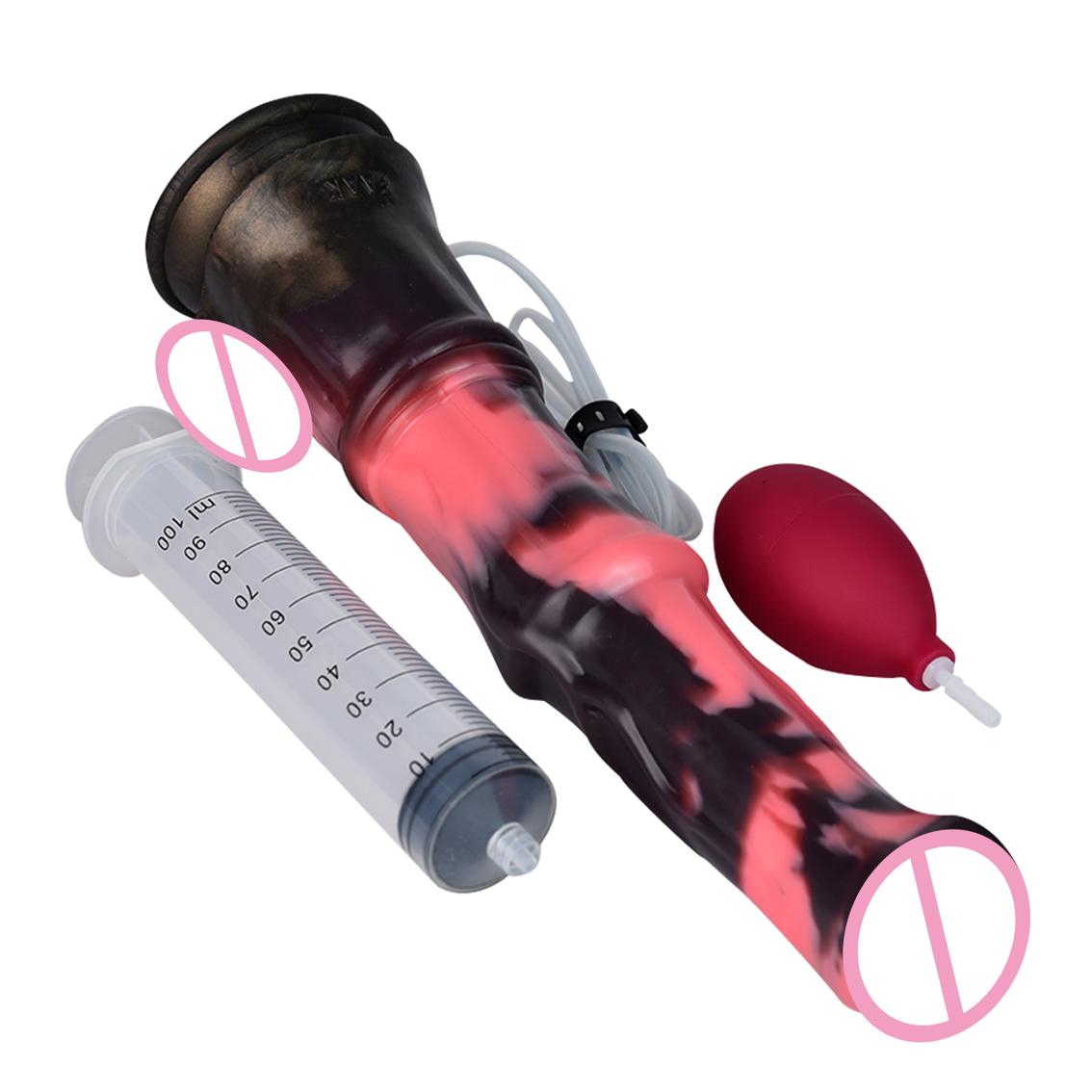 FAAk Wholesale Hot Selling Squirting Animal Horse Knot Dildo Ejaculating Dildo Silicone Horse Anal Plug for Women Masturbation