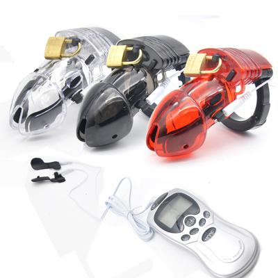 Factory Price Electro Shock Male Chastity Device Cock Cage With Adjustable Cuff Ring Penis Lock Belt Sex Toys