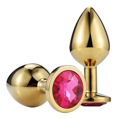 Hot Rose Gold Metal Anal Butt Plug Pink Prostate Massager Anal Plug Small Large Adult Products Gold Butt Butt Plug