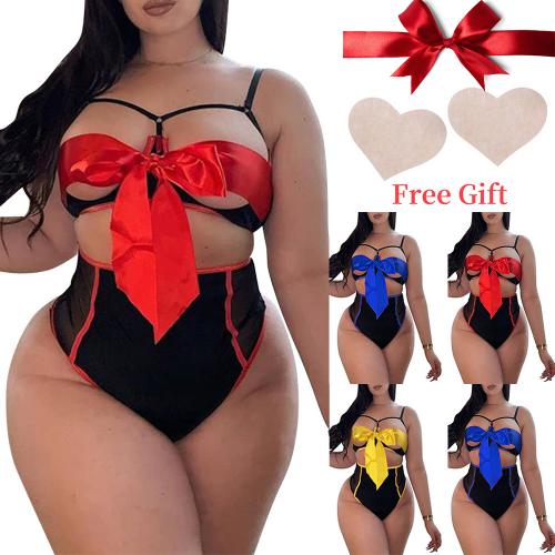 Iridescent Female Bowknot Lingerie Two Piece Set Sexy Women
