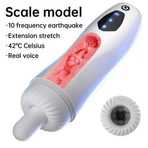 Latest Fully Automatic 10 Vibration 5 Suction Cup Heated Retractable Touch Screen Men