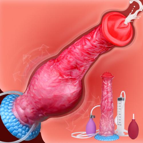 Lifelike Squirting Dildo Wolf Animal Dildos with Suction Cup Ejaculating Silicone Anal Masturbating Simulated Real Ejaculation