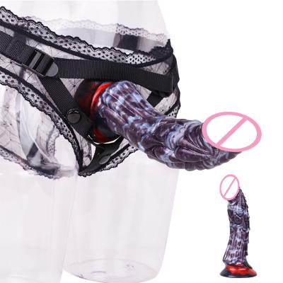 NNSX5009 Stripe Dragon Wearable Dildo Fantasy Silicon Animal Anal Dildos Realistic Strop on Anal Plug Sex Toys for Man Women