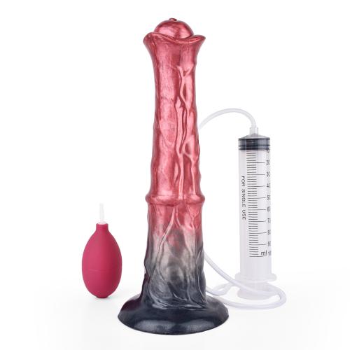 New Arrive Squirting Animal Horse Knot Dildo Ejaculating Dildo Silicone Horse Dildo with Sucker Masturbation Sex Toy for Women