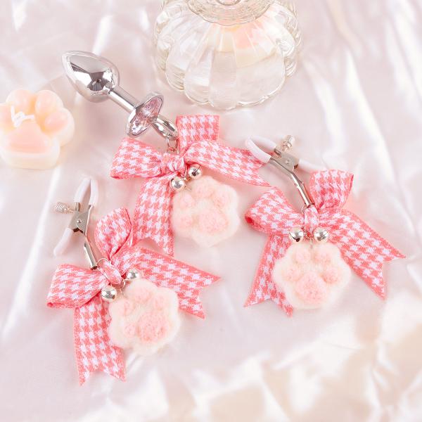 New Bow Bell Nipple Clip Women's/men's Products Sm Flirt Flirt Vagina Clip Punishment Cat Claw Tool Mimi Nipple Clip Adult SM