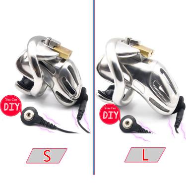 New Design 316 Stainless Steel Metal Electric DIY Chastity Device Cock Ring Penis Ring Adult Sex Toys BDSM