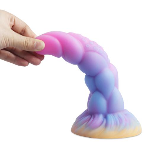 New Glow-in-the Dark Shaped Phallus Platinum Silicone Dildo Sex Toy Adult Sex Toy Female Masturbator