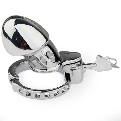 New Male Metal Chastity Lock Penis Lock Can Adjust the Size of the Penis Ring Chastity Cage