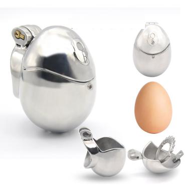 New Men's Stainless Steel Full Surrounded Load Egg Type Chastity Lock Anti-derailment Sex Adult Products