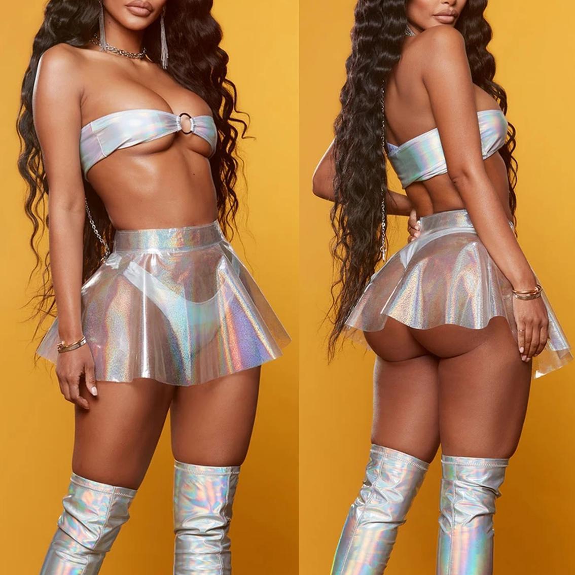 New Style Sexy Transparent Short Mini Skirts Ladies Perspective Skirts Summer Clothing S M L XL 2021