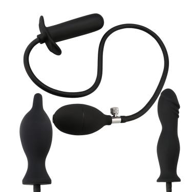 Oversized Silicone Anal Plug Inflate Butt Expandable Dilator Air-filled Large Pump Dildo Sex Toys for Women Men Gays