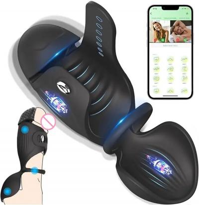 Penis Trainer Vibrator Cock Ring Male Masturbator Adjustable Stimulator Massager Adult Sex for APP Remote Control Saxy Toys Men