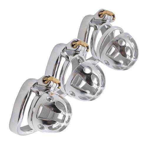 Removable Male Chastity Belt with Stainless Steel Cock Cage Strap on Penis Lock Adjustable PU Wearing BDSM Couple Sex Toys