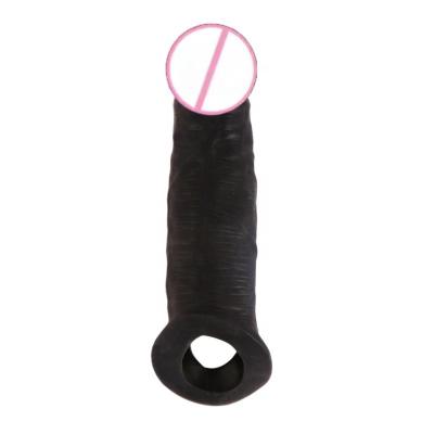 Reusable Artificial Dildo Enlargement Extender Lengthen Realistic Penis Sleeves Large Sheath With Anti-Drop Cock Condoms Sex Toy